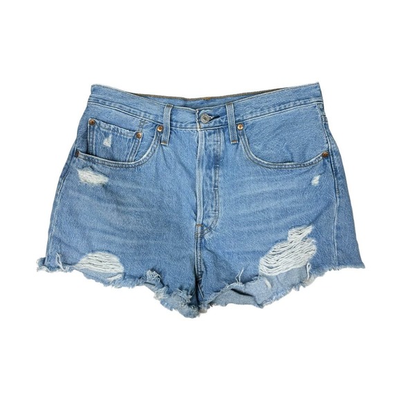 Levi's Pants - Levi's 501 High Rise Denim Shorts 30 Cut Offs Light Wash Distressed Jean Casual